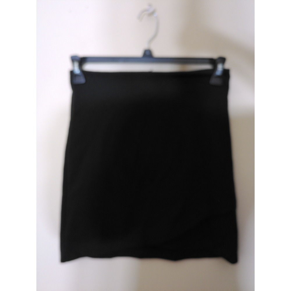 LOFT Mini Skirt Womens XSP Black Ribbed Knit Wrap Front Bodycon Office Siren